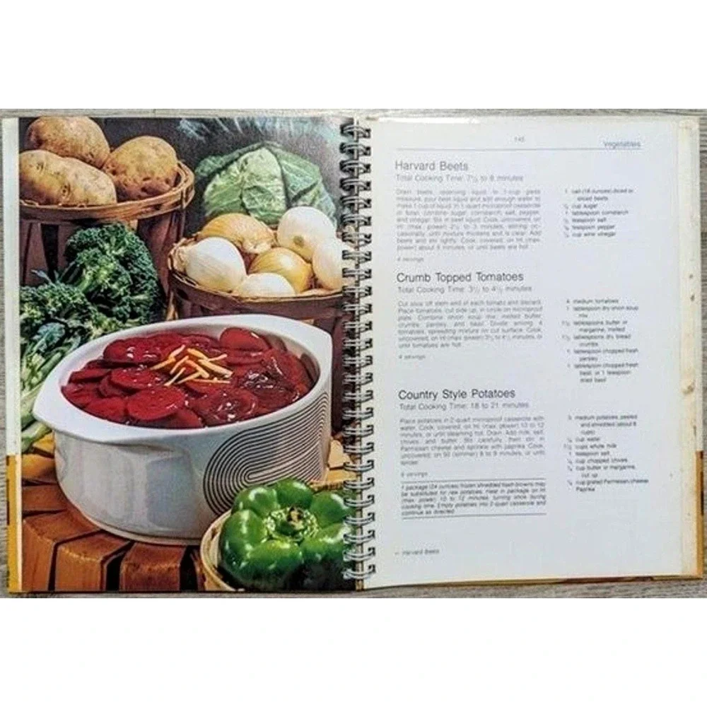 Sears Kenmore Microwave Cooking Cookbook 1981 Hardcover Spiral White Multicolor‎